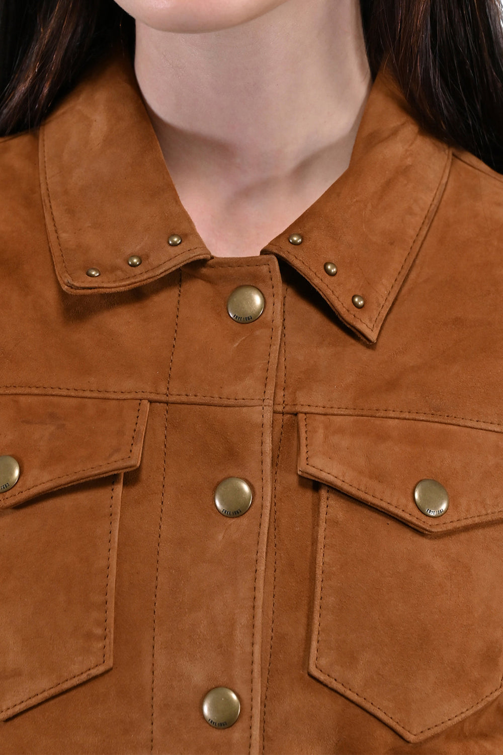 Women’s Medium Brown Nash Fringed Suede Trucker Jacket Medium Brown