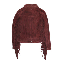 Women’s Oxblood Nash Trucker Suede Jacket Oxblood
