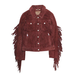 Women’s Oxblood Nash Trucker Suede Jacket Oxblood