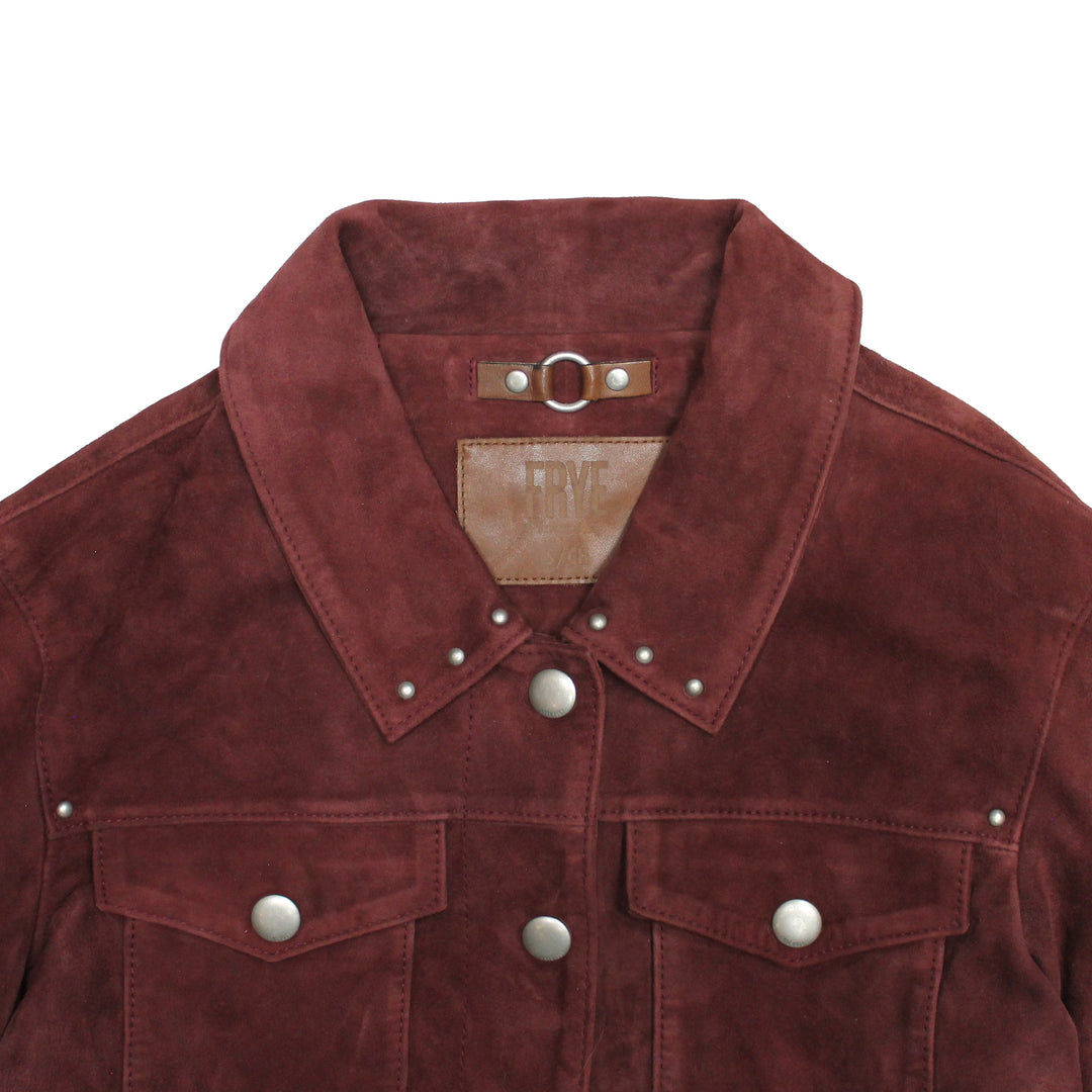 Women’s Oxblood Nash Trucker Suede Jacket Oxblood