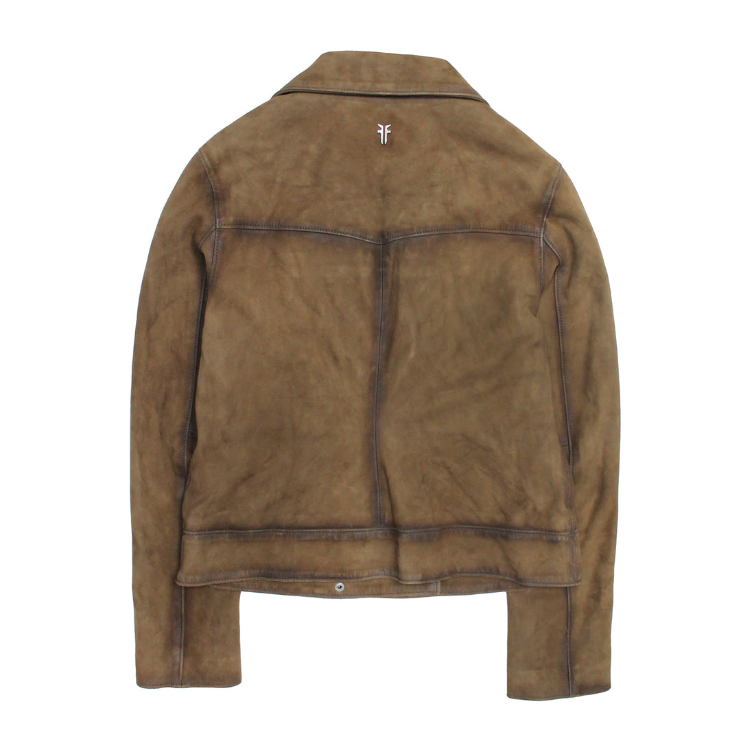 Women’s Dark Taupe Oakley Vintage Suede Biker Jacket Dark taupe
