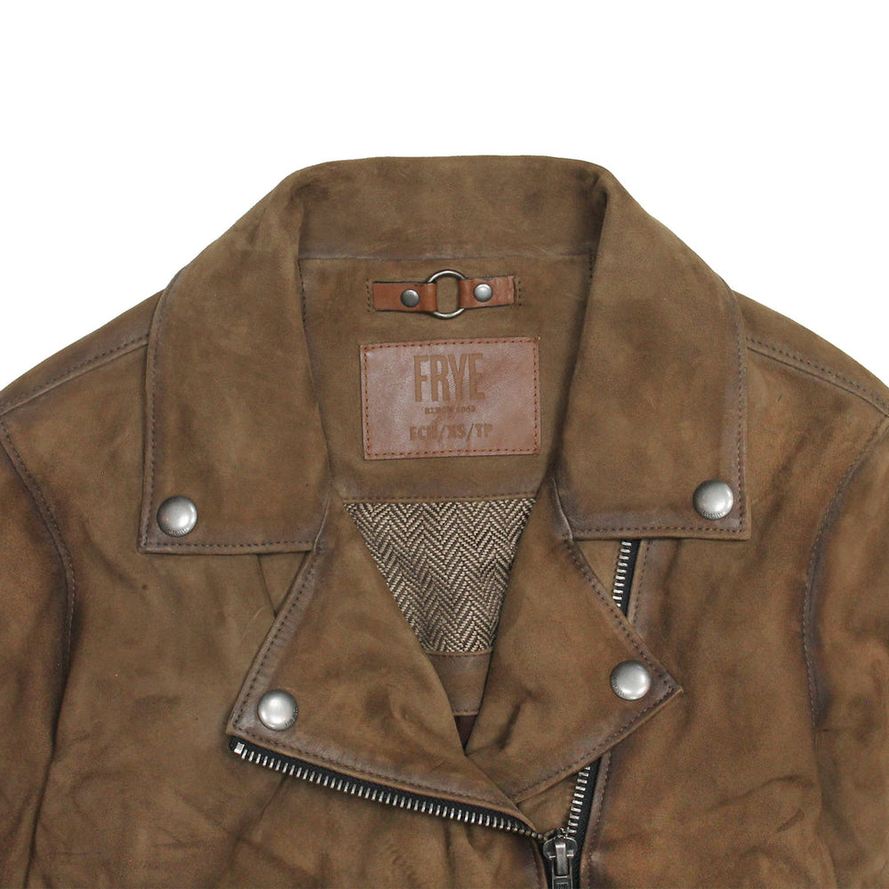 Women’s Dark Taupe Oakley Vintage Suede Biker Jacket Dark taupe