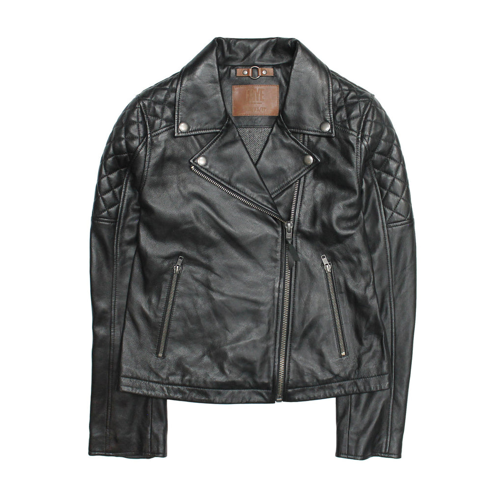 Women’s Black Oklahoma Biker Leather Jacket Black