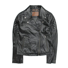 Women’s Black Oklahoma Biker Leather Jacket Black