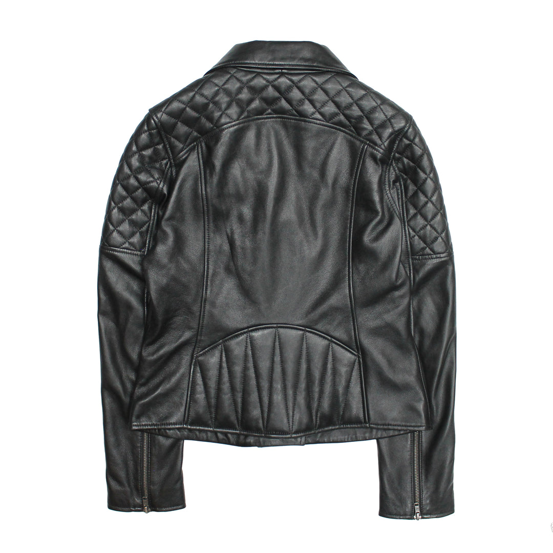 Women’s Black Oklahoma Biker Leather Jacket Black