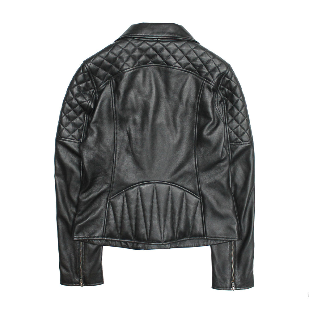 Women’s Black Oklahoma Biker Leather Jacket Black