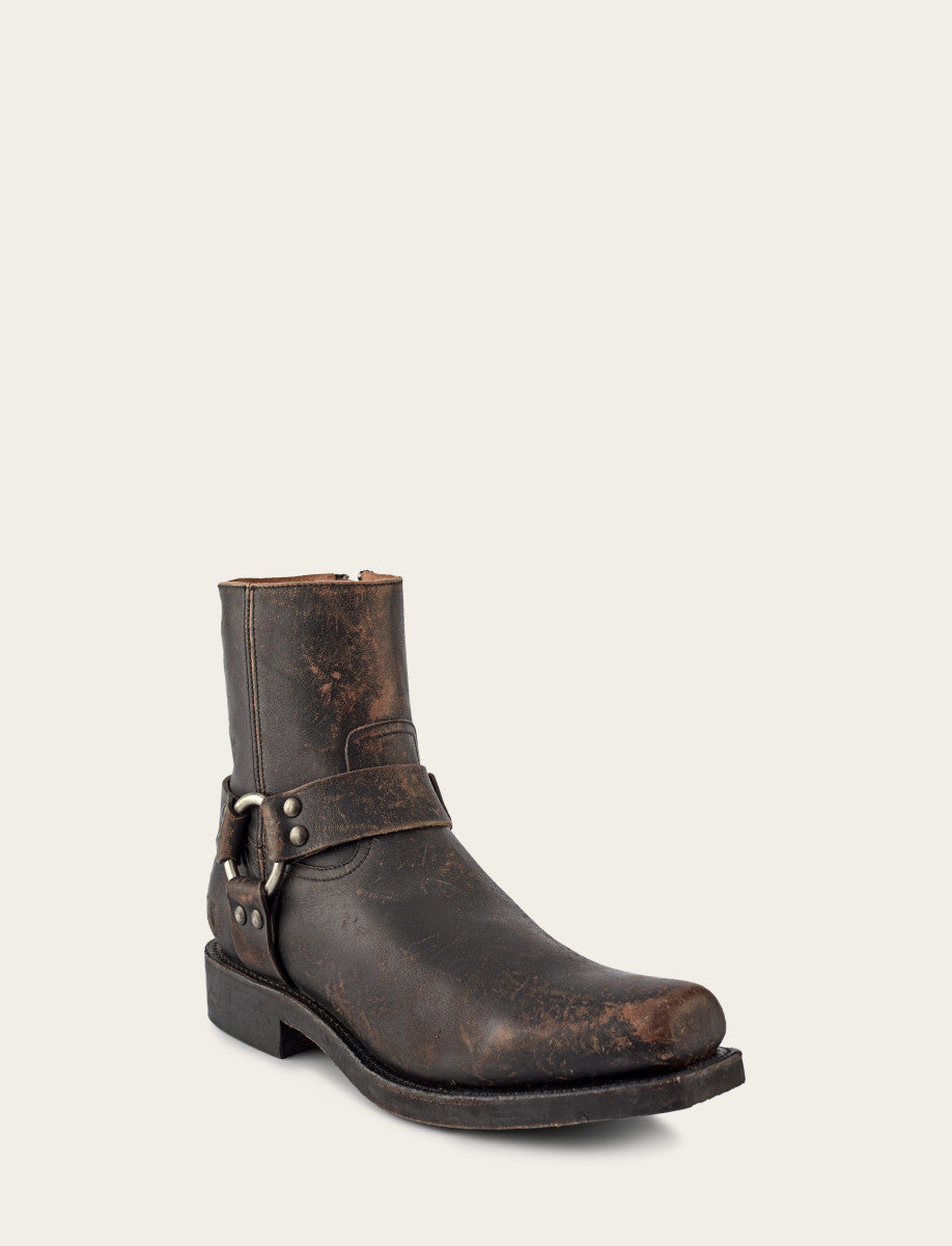 Men's Antiqued Black Conway Harness Moto Boots Antiqued Black