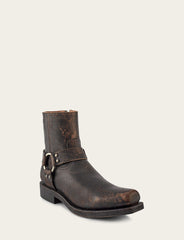 Men's Antiqued Black Conway Harness Moto Boots Antiqued Black