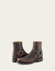 Men's Antiqued Black Conway Harness Moto Boots Antiqued Black