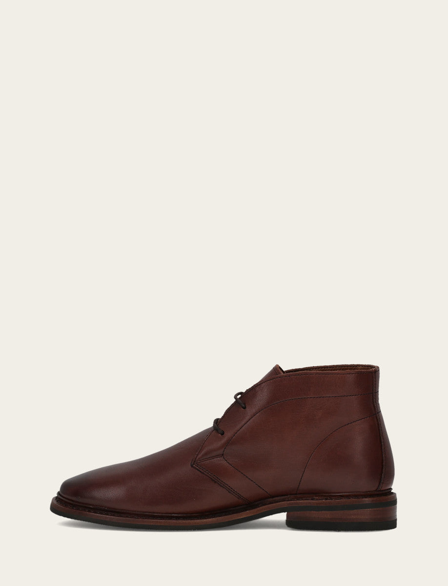 Men’s Brown Oiled Leather Paul Chukka Boots Brown