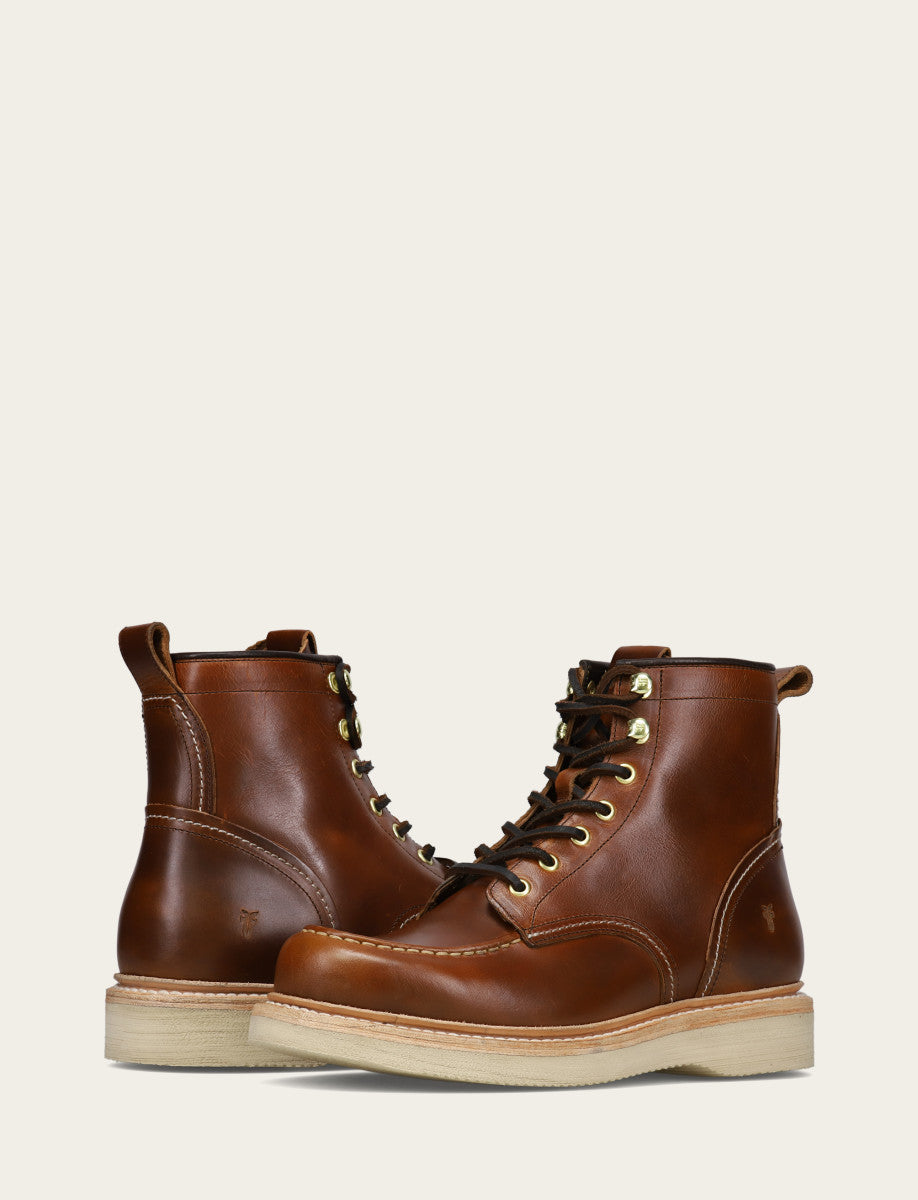 Men's Saddle Hudson Workboot Wedge Lace Ups Saddle