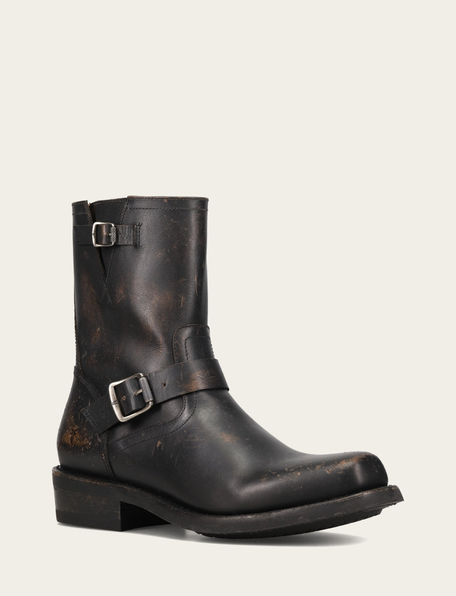 Men's Conway Engineer Smooth Leather Boot Antique Black