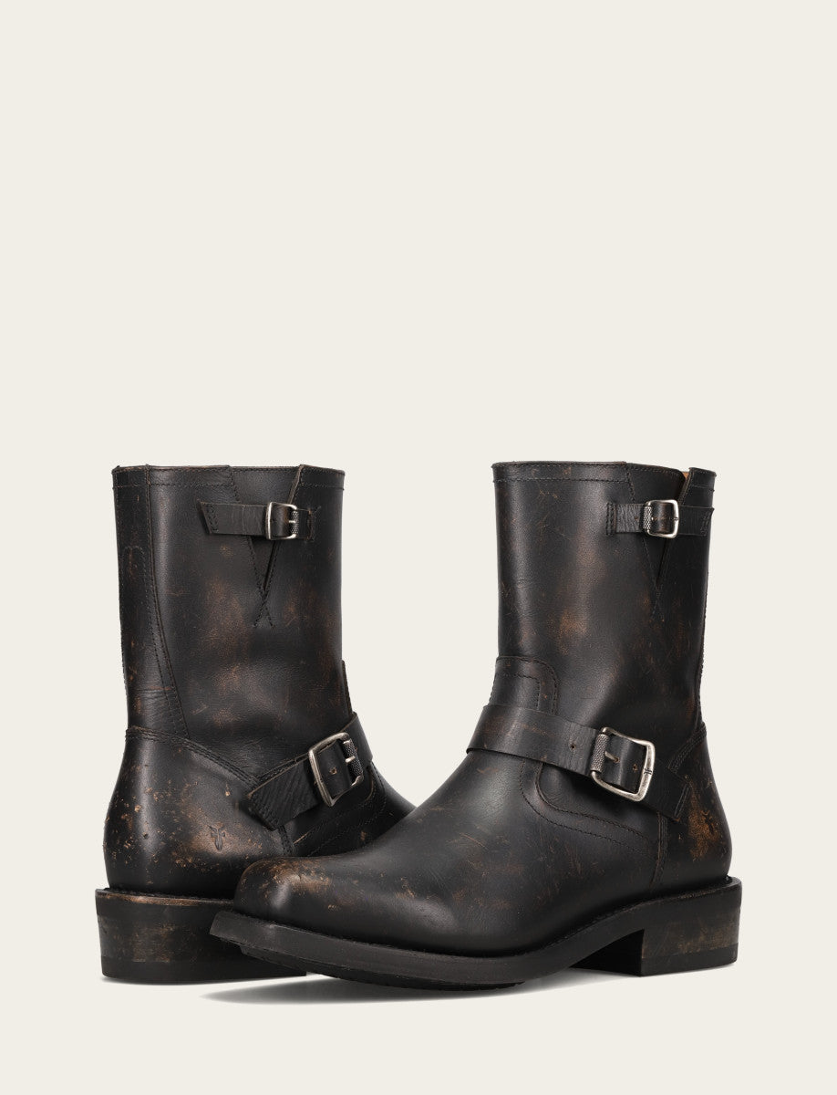 Men's Conway Engineer Smooth Leather Boot Antique Black