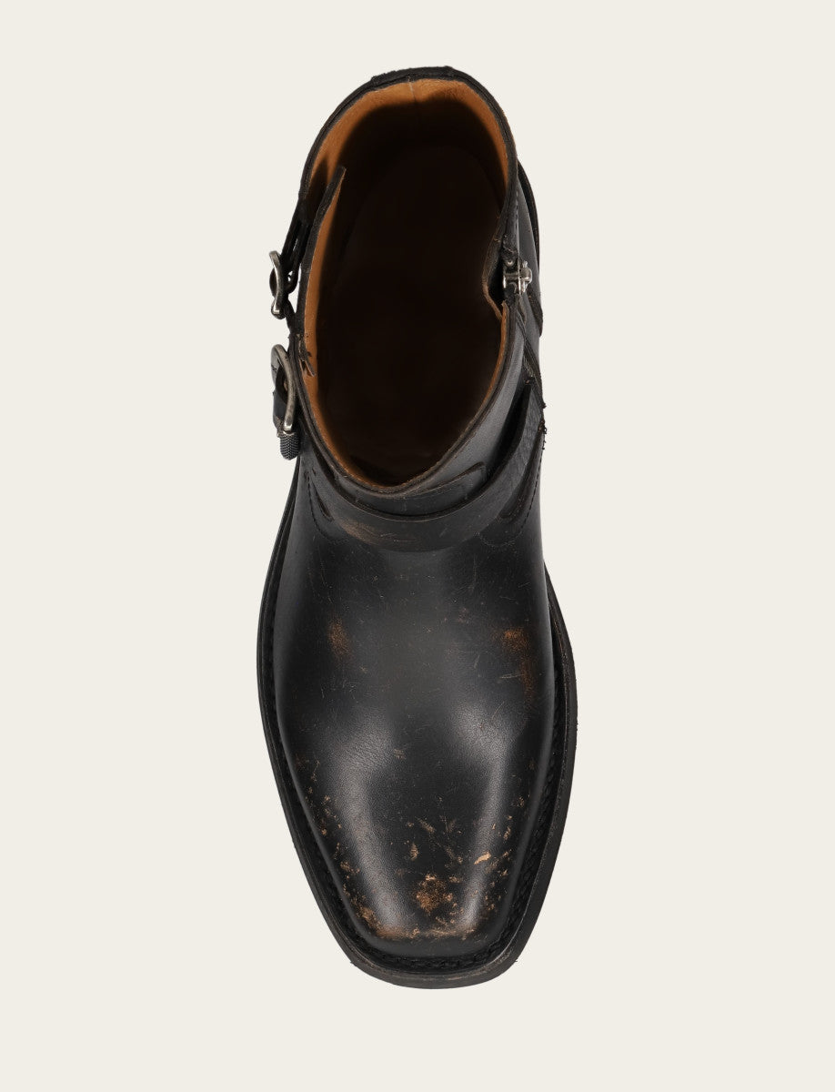 Men's Conway Engineer Smooth Leather Boot Antique Black