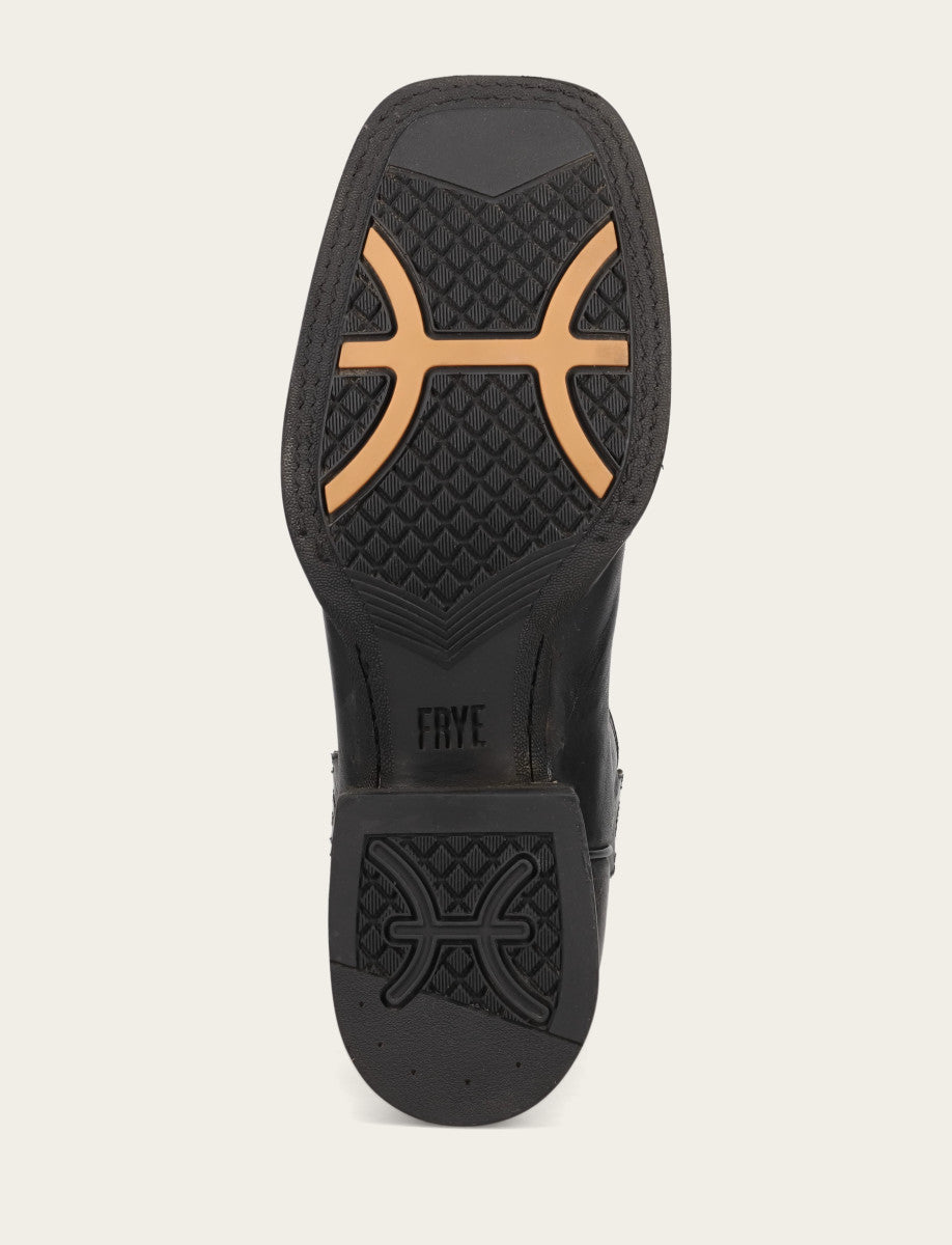 Men's Black Hauser Logo Stitch Boots Black