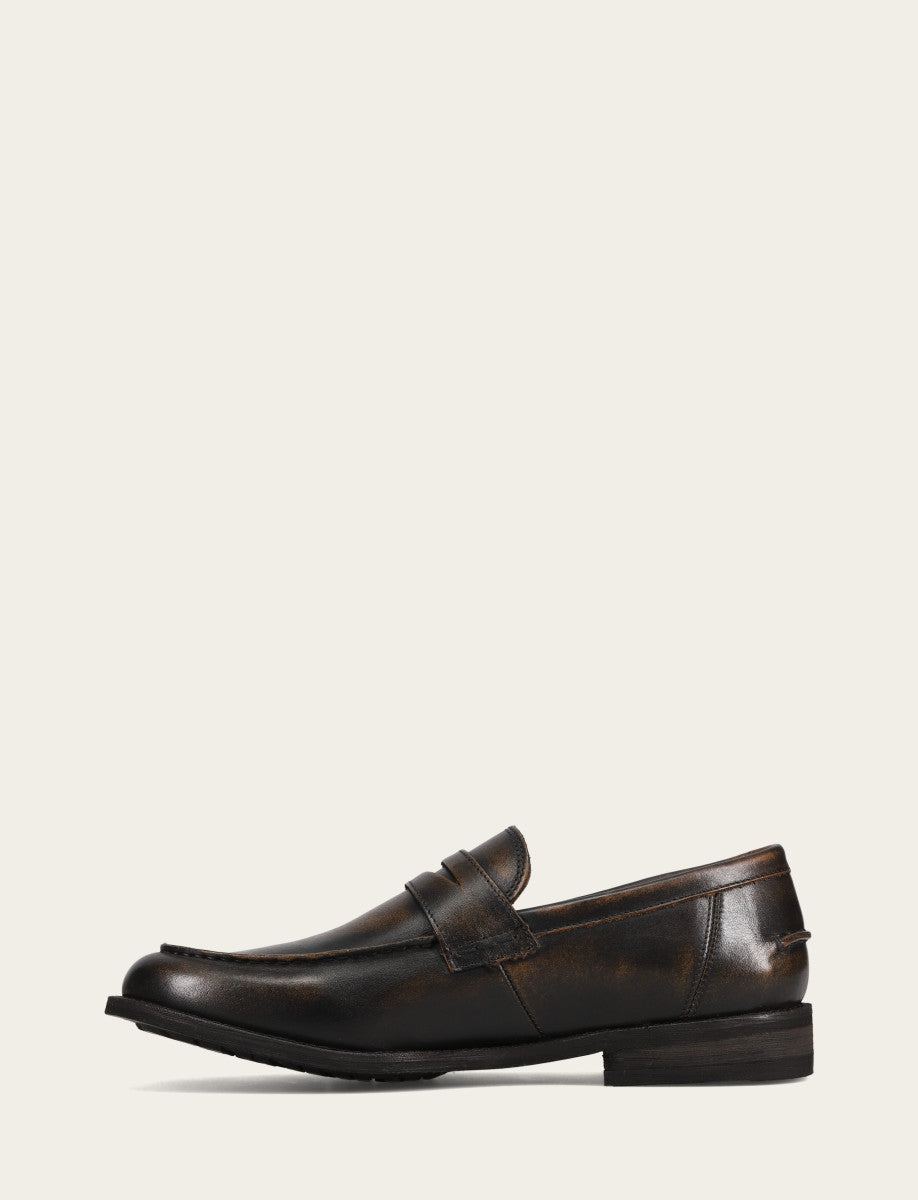 Men's Brown Brush Off Tyler Flex Penny Loafer Brown Brush Off