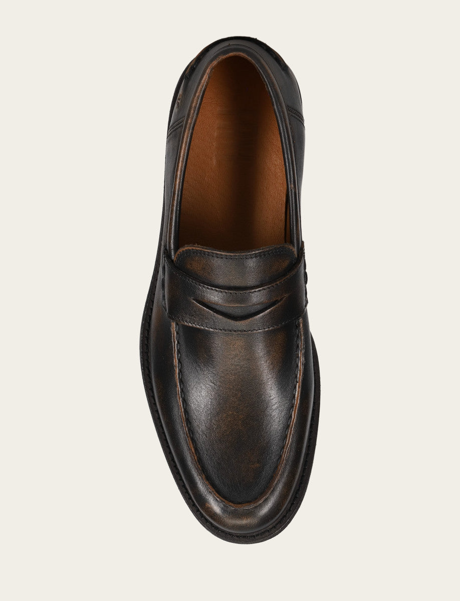 Men's Brown Brush Off Tyler Flex Penny Loafer Brown Brush Off