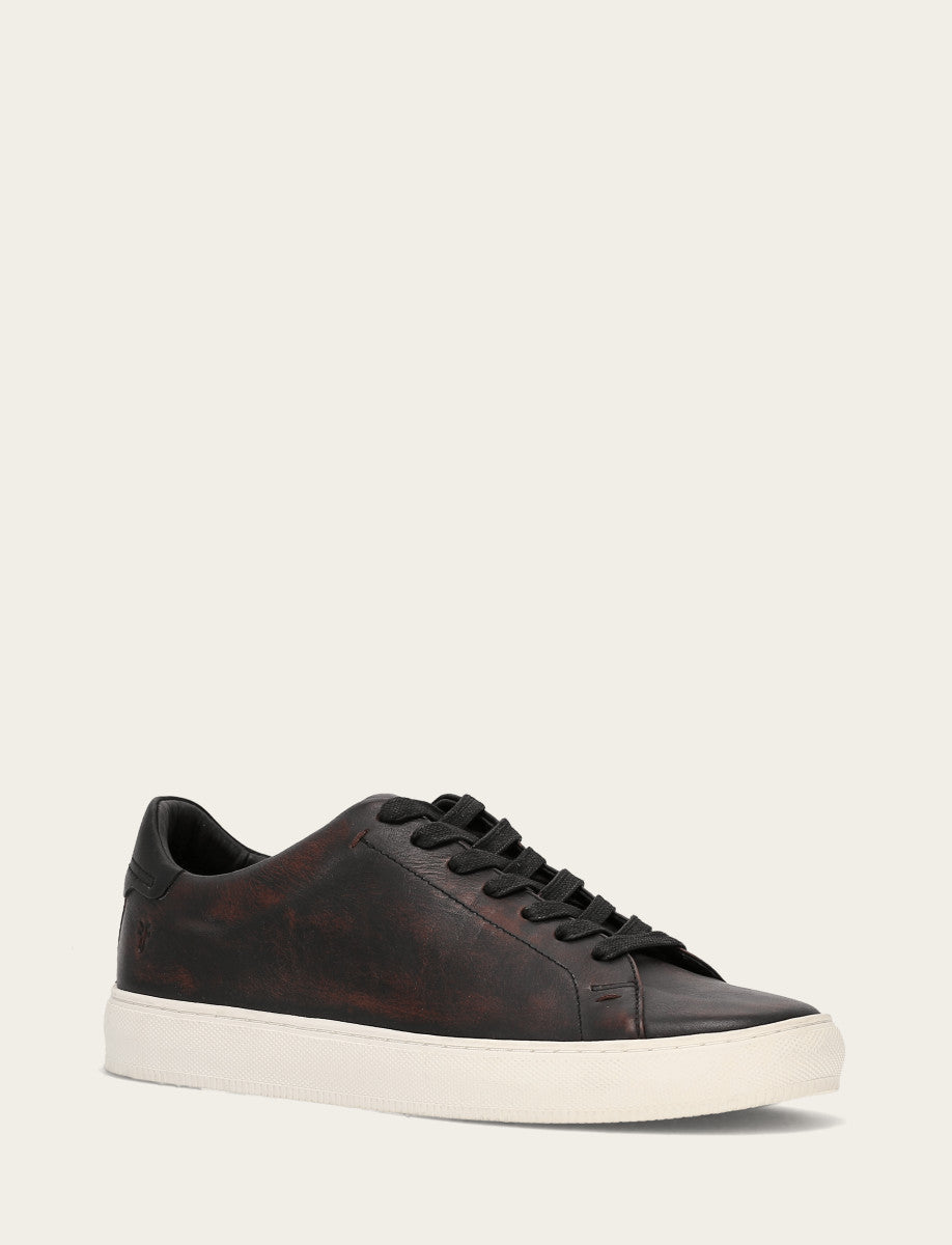 Men's Antiqued Black Astor Low Lace Slip On Sneakers Antiqued Black