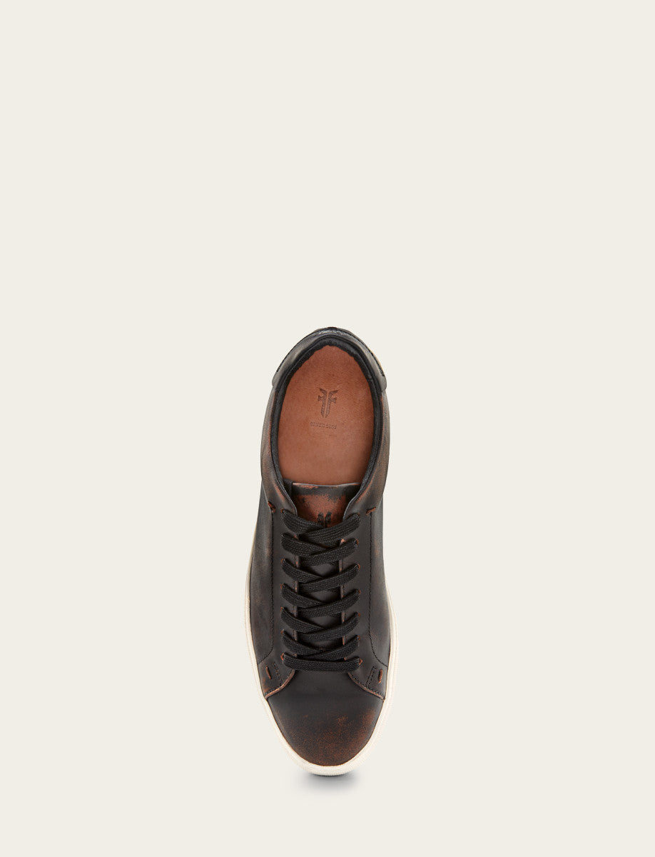 Men's Antiqued Black Astor Low Lace Slip On Sneakers Antiqued Black
