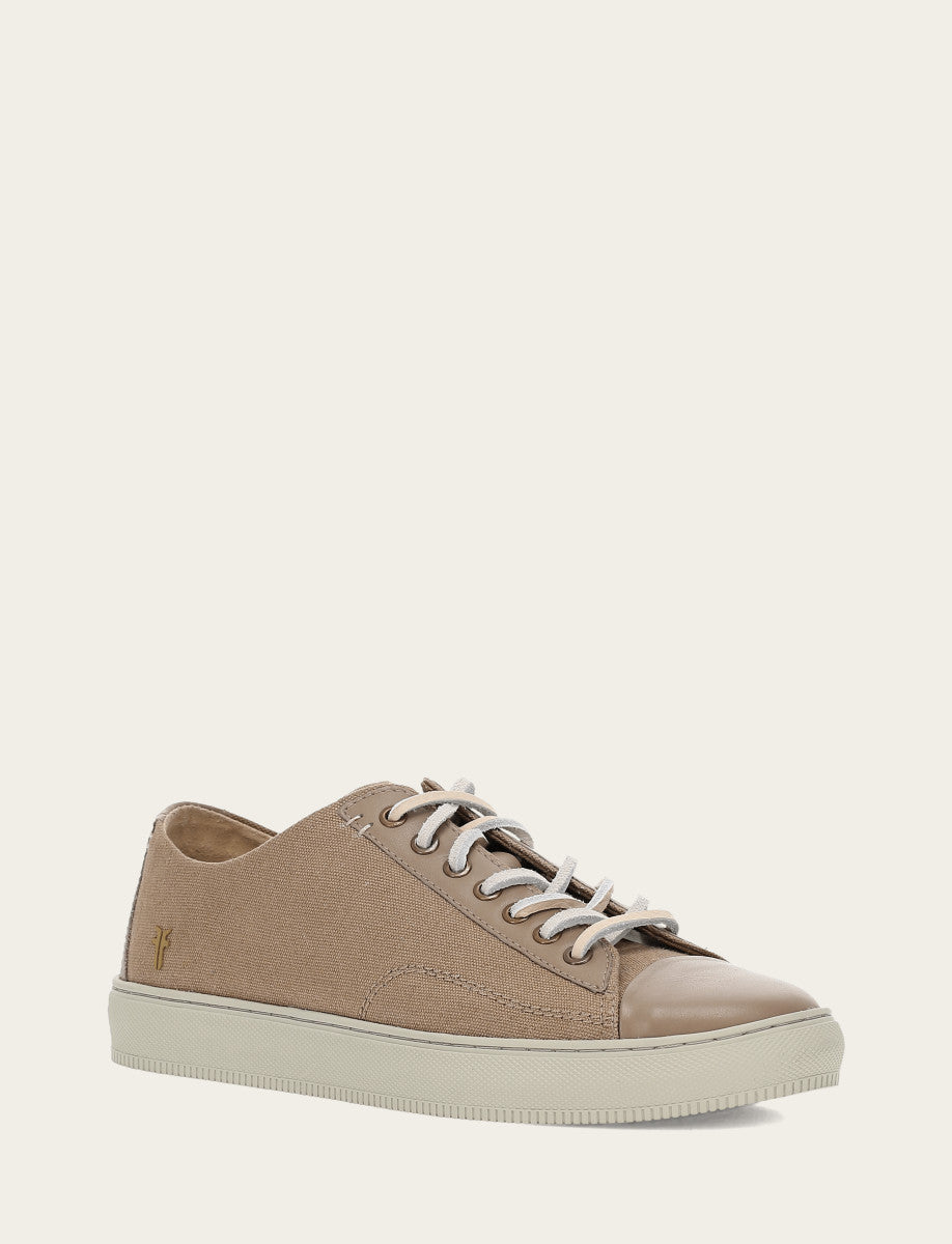 Men's Khaki Astor Cap Toe Low Lace Sneakers Khaki