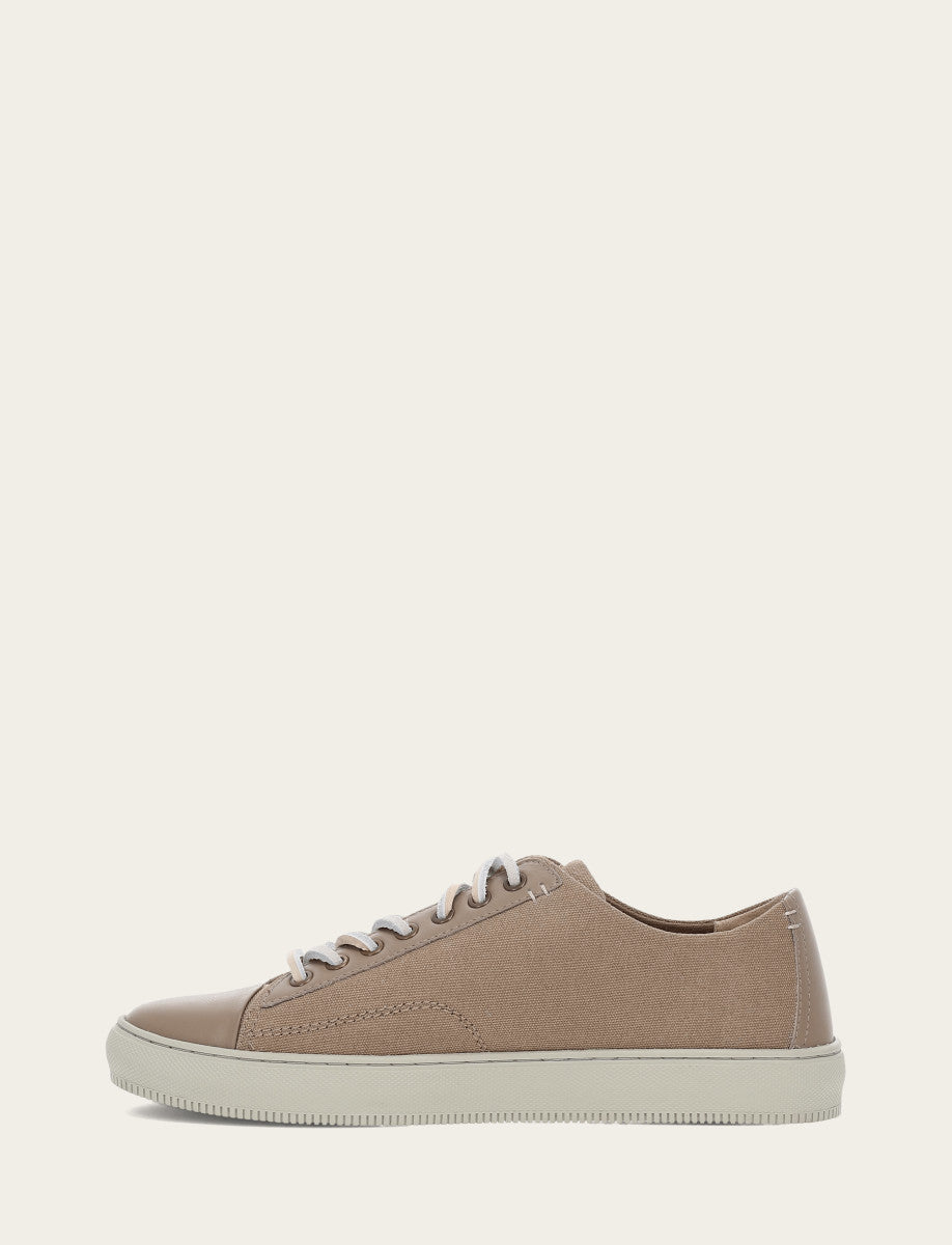 Men's Khaki Astor Cap Toe Low Lace Sneakers Khaki