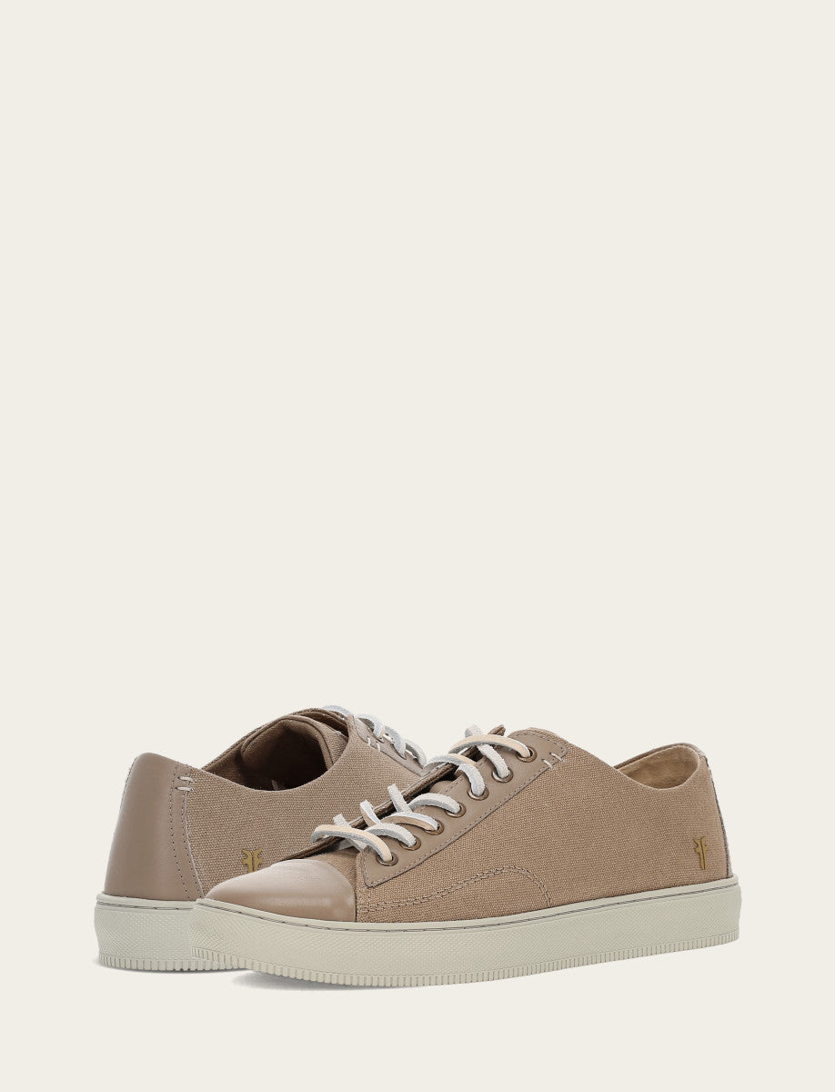 Men's Khaki Astor Cap Toe Low Lace Sneakers Khaki