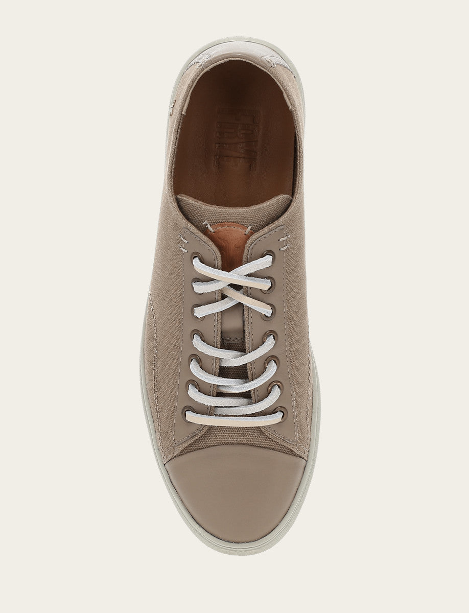 Men's Khaki Astor Cap Toe Low Lace Sneakers Khaki