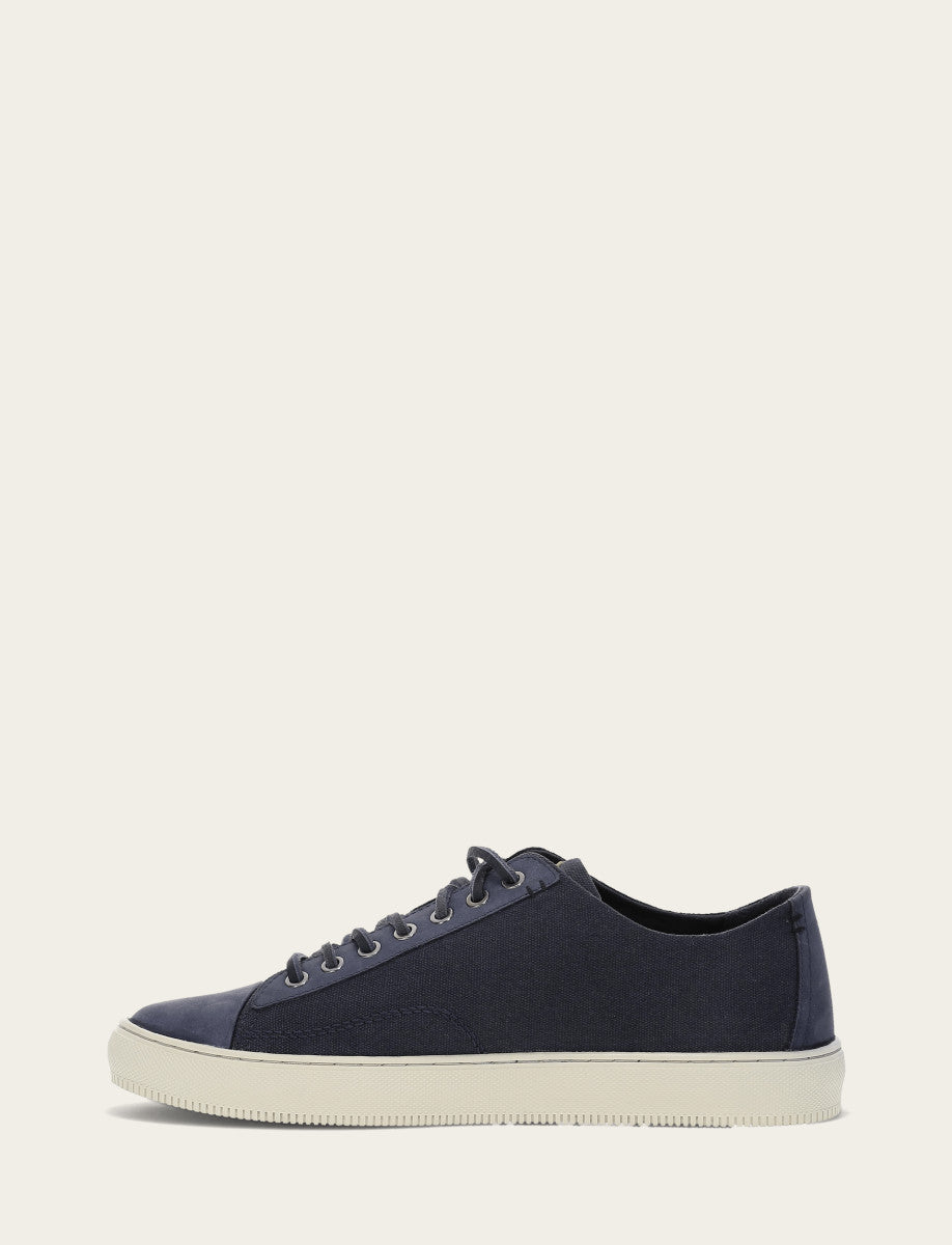 Men's Indigo Astor Cap Toe Low Lace Sneakers Indigo