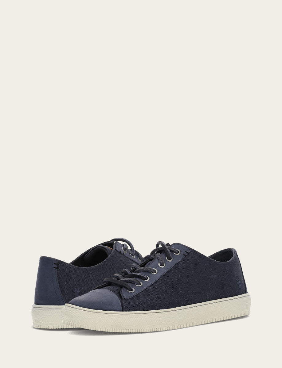 Men's Indigo Astor Cap Toe Low Lace Sneakers Indigo