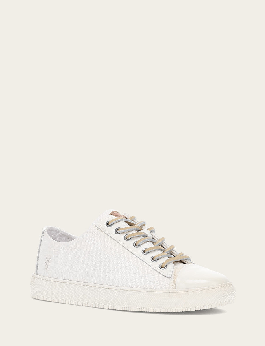 Men's White Astor Cap Toe Low Lace Sneakers White