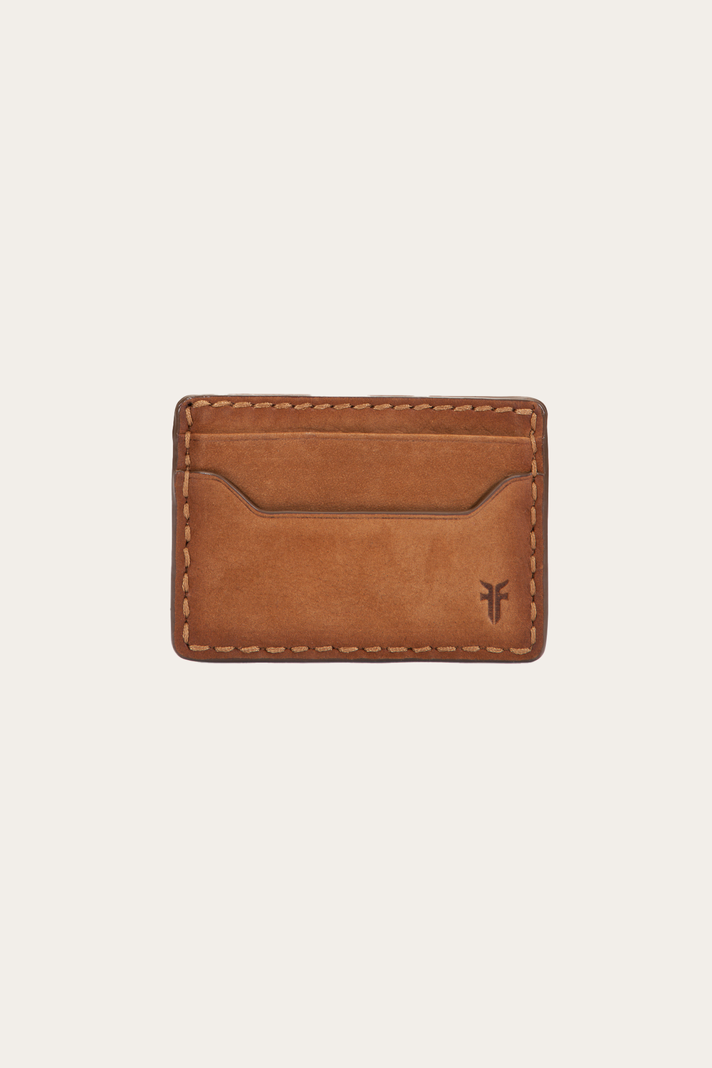 Logan Nubuck Cognac Money Clip Card Case Cognac