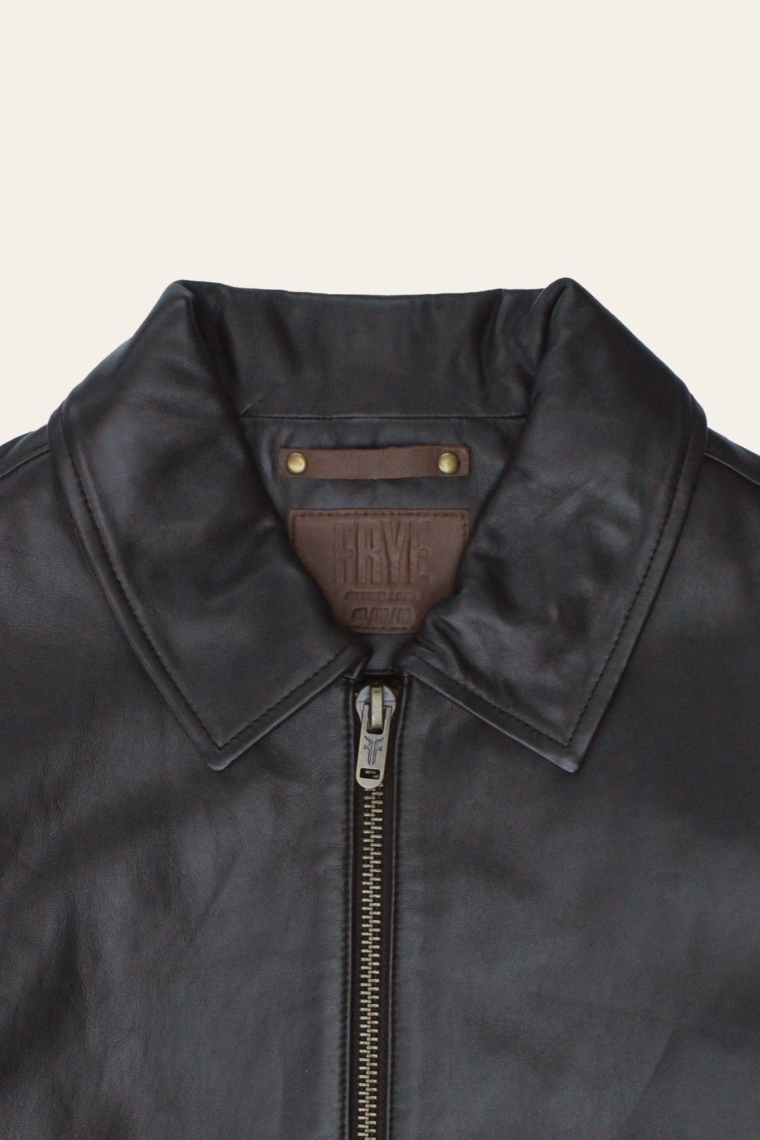 Men’s Dark Brown Dusty Trucker Leather Jacket Dark Brown