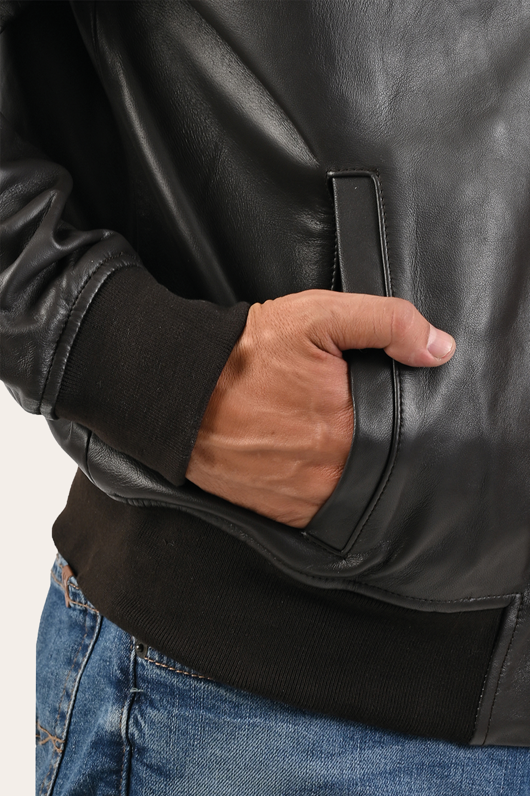 Men’s Dark Brown Dusty Trucker Leather Jacket Dark Brown