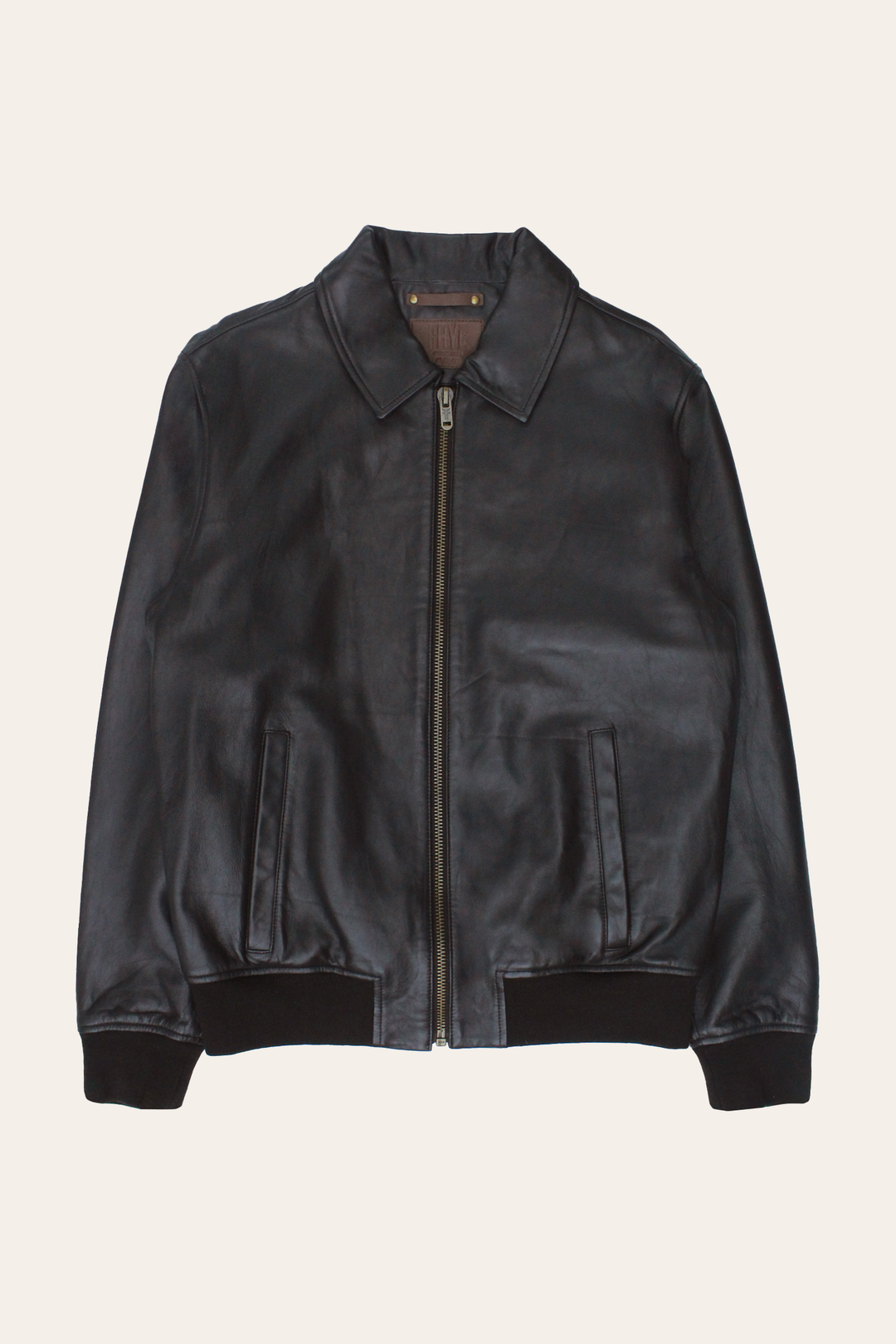 Men’s Dark Brown Dusty Trucker Leather Jacket Dark Brown