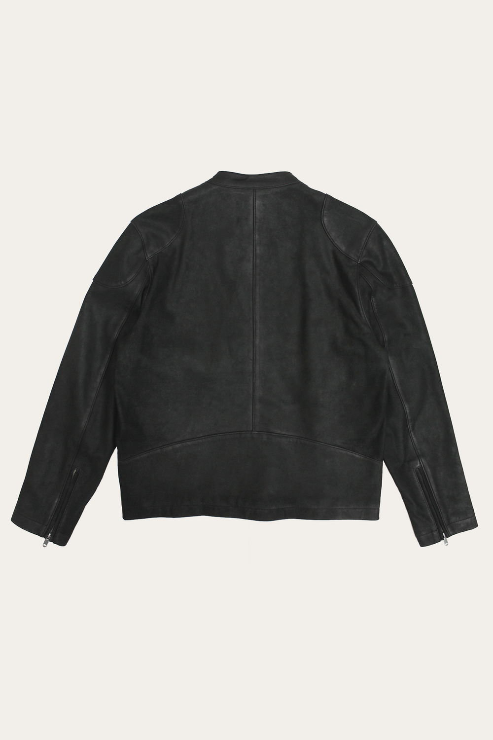 Men’s Black Gannon Lamb Leather Racer Jacket Black
