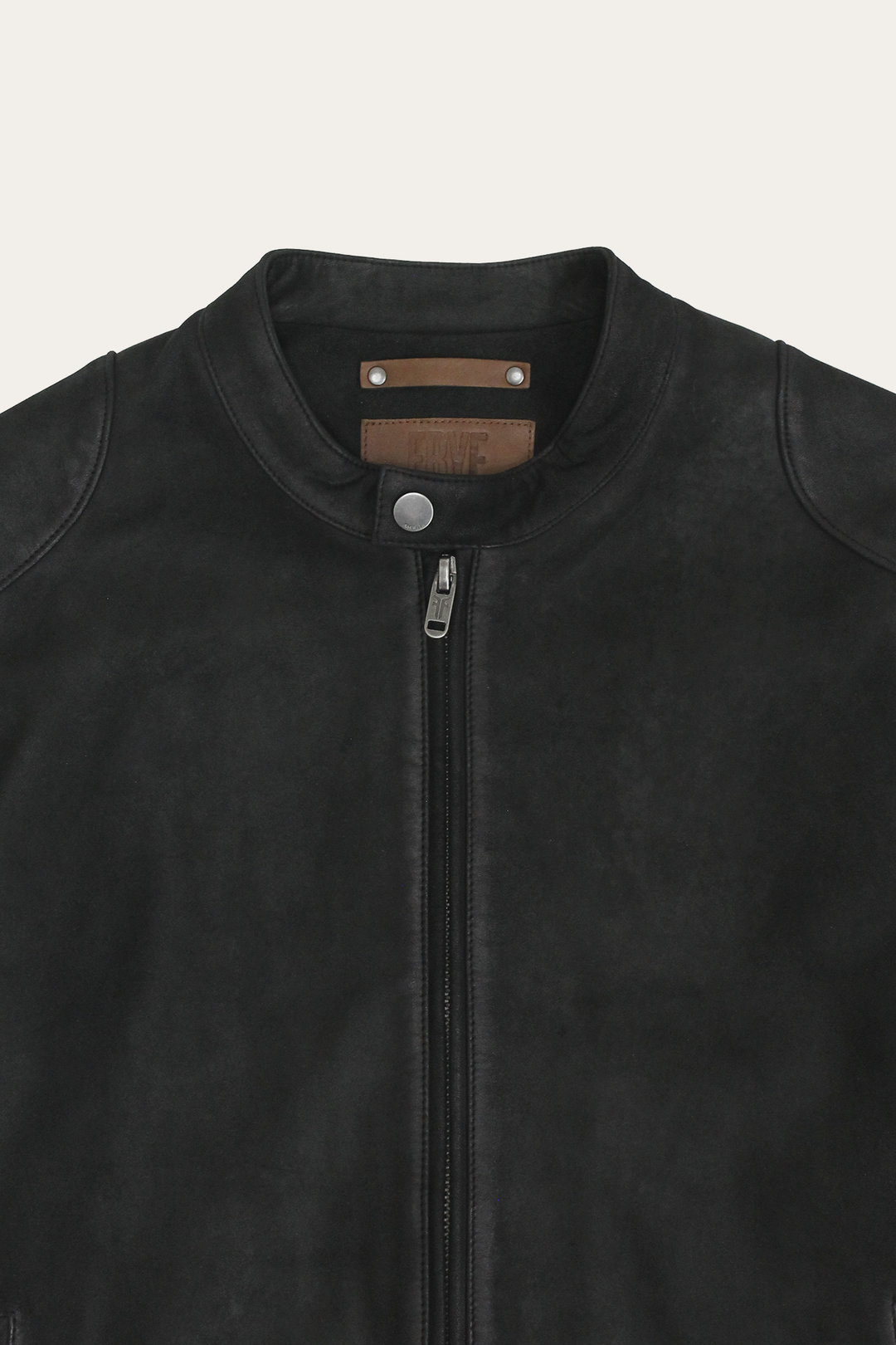 Men’s Black Gannon Lamb Leather Racer Jacket Black