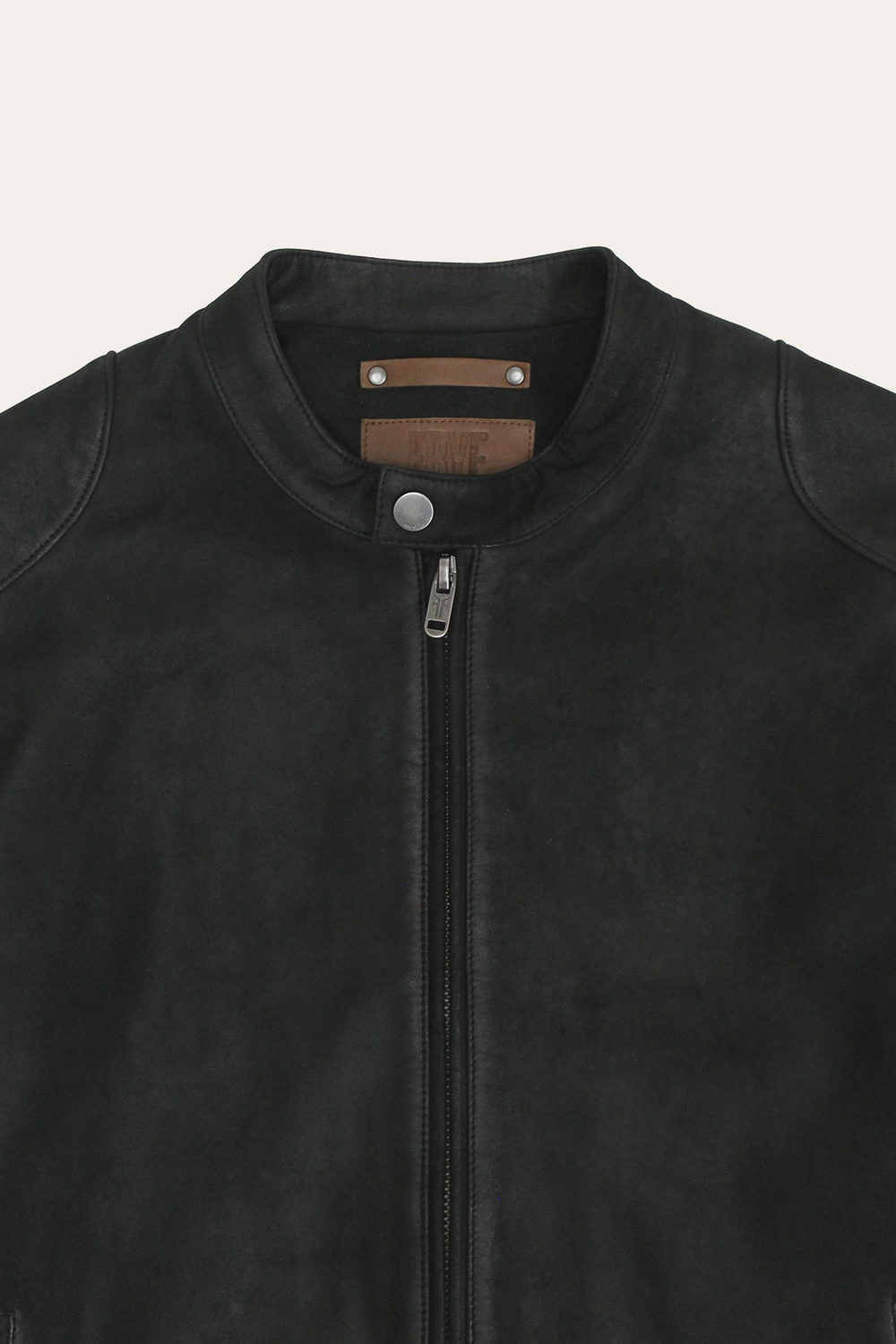 Men’s Black Gannon Lamb Leather Racer Jacket Black