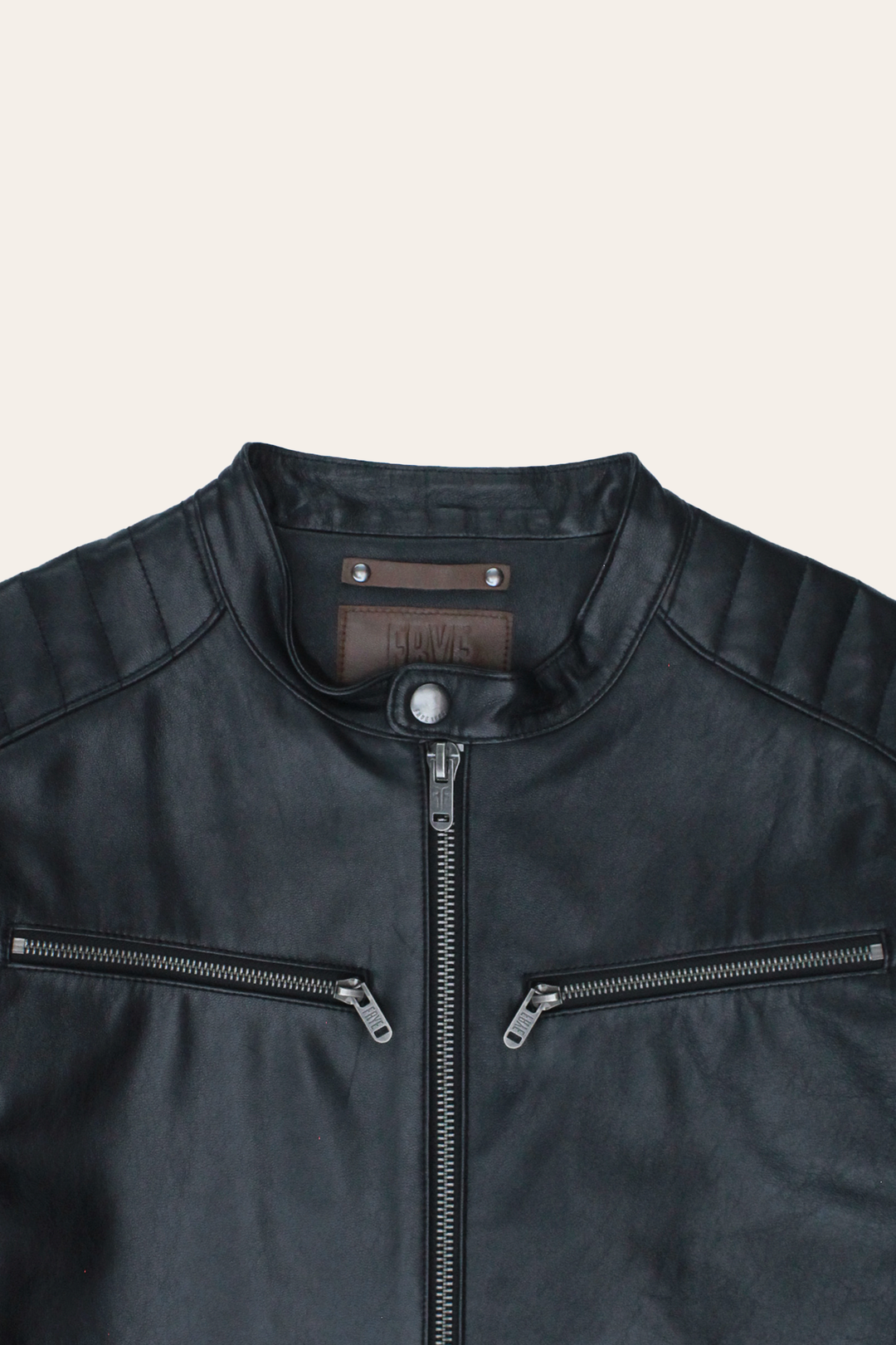 Men’s Black Pioneer Racer Leather Jacket Black