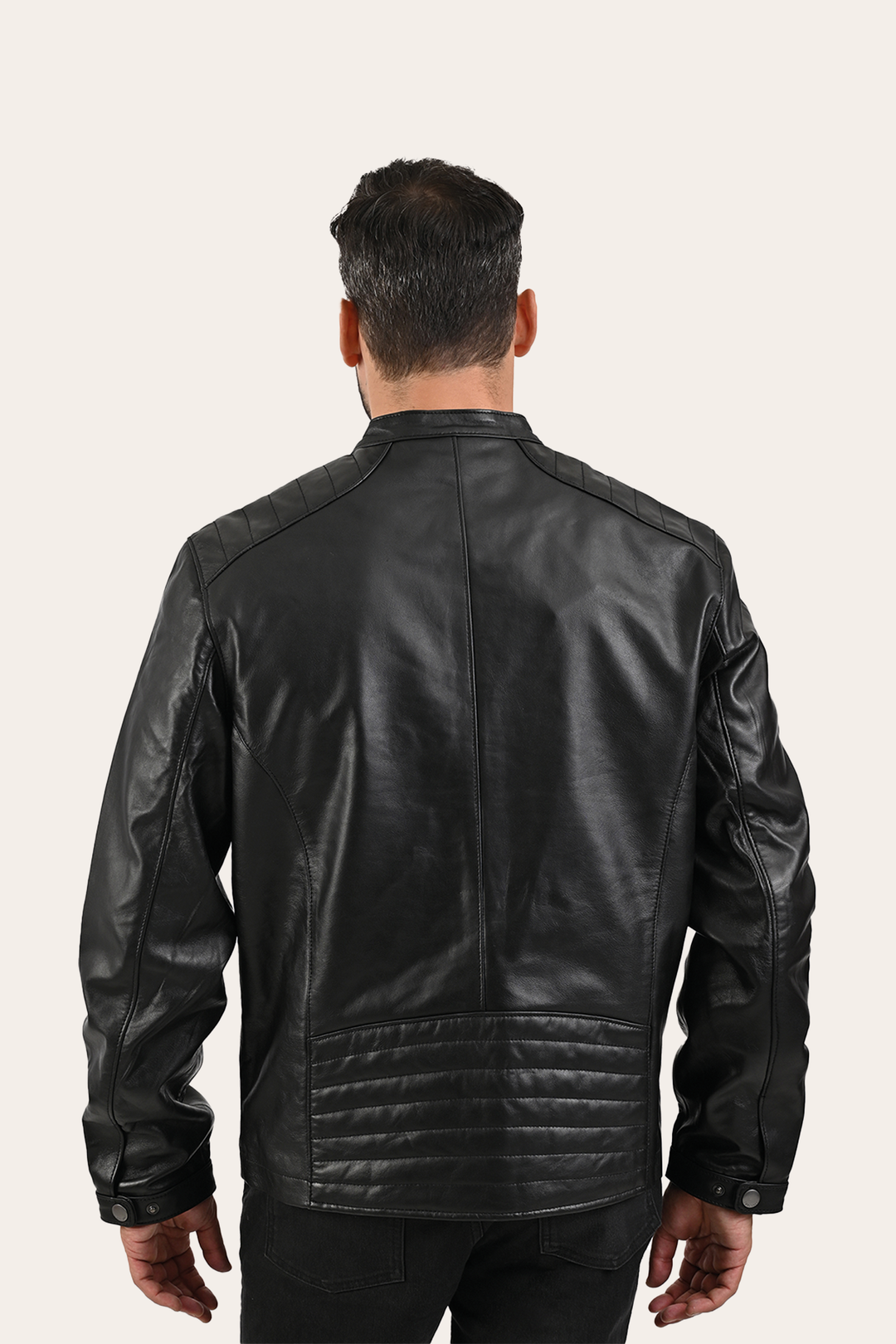 Men’s Black Pioneer Racer Leather Jacket Black
