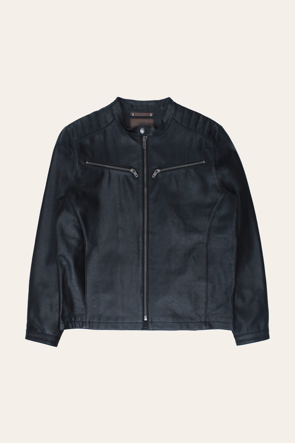 Men’s Black Pioneer Racer Leather Jacket Black