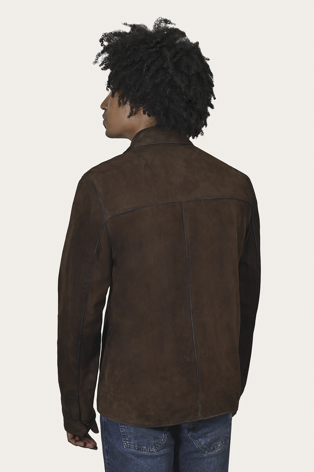 Men’s Dark Brown Brock Classic Suede Shacket Dark Brown