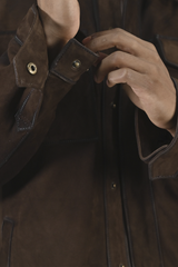 Men’s Dark Brown Brock Classic Suede Shacket Dark Brown