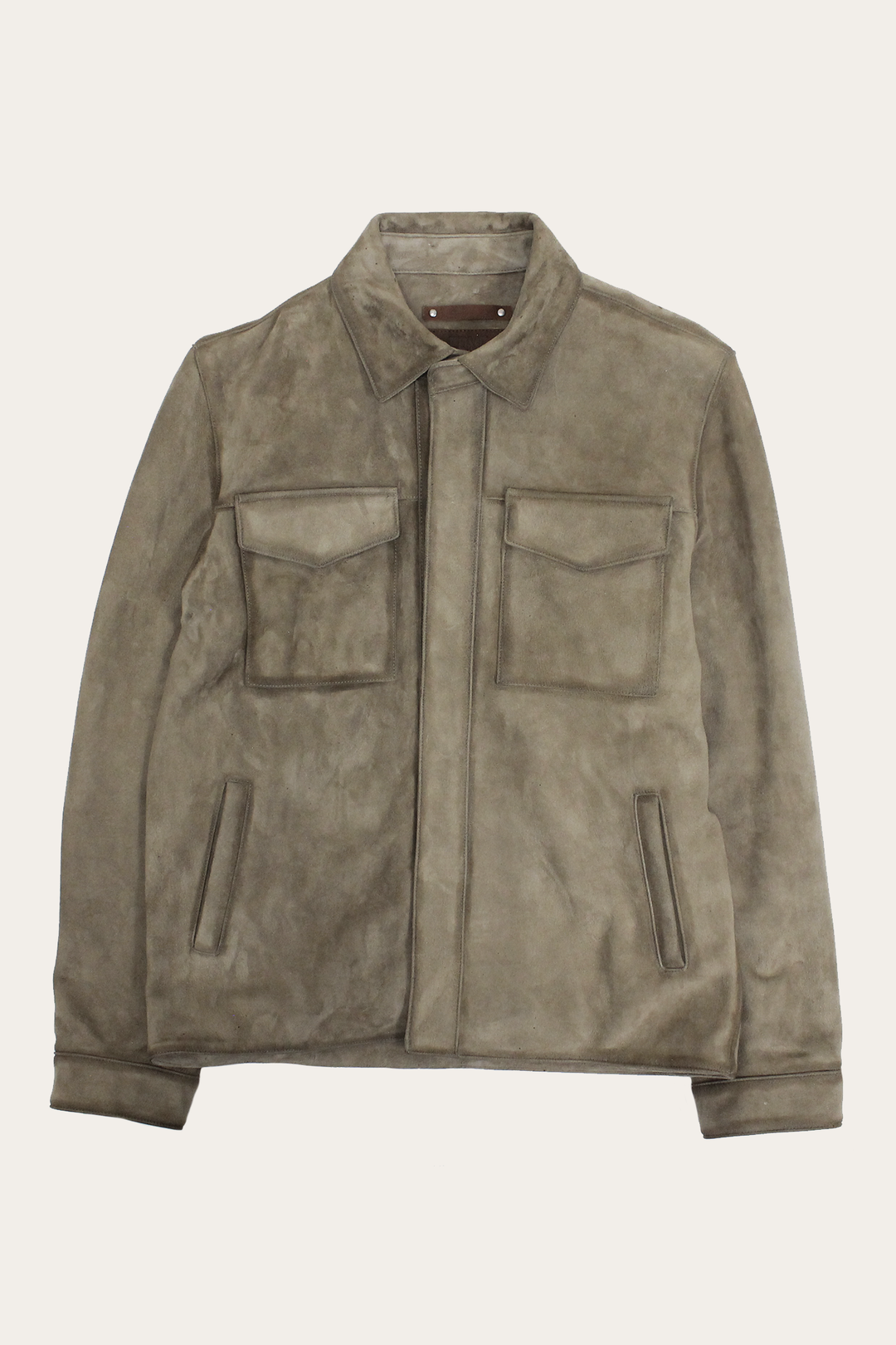 Men’s Taupe Brock Suede Utility Shacket Taupe