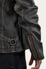 Men’s Brown Beige Leland Ombre Leather Jacket Brown Beige