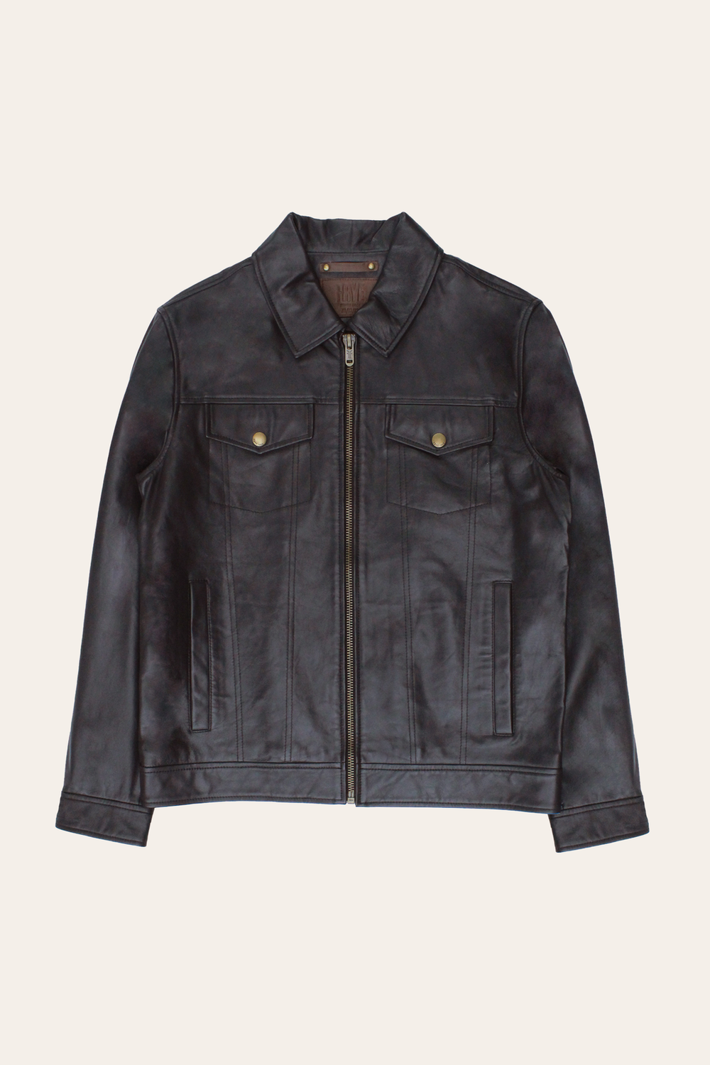 Men’s Dark Brown Kentucky Trucker Leather Jacket Dark Brown