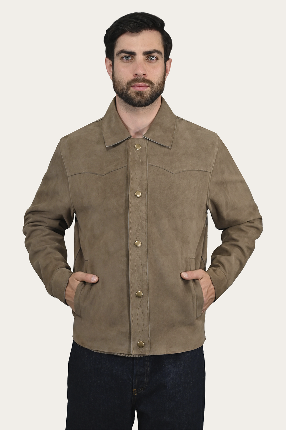 Men’s Taupe Judd Suede Shacket Taupe