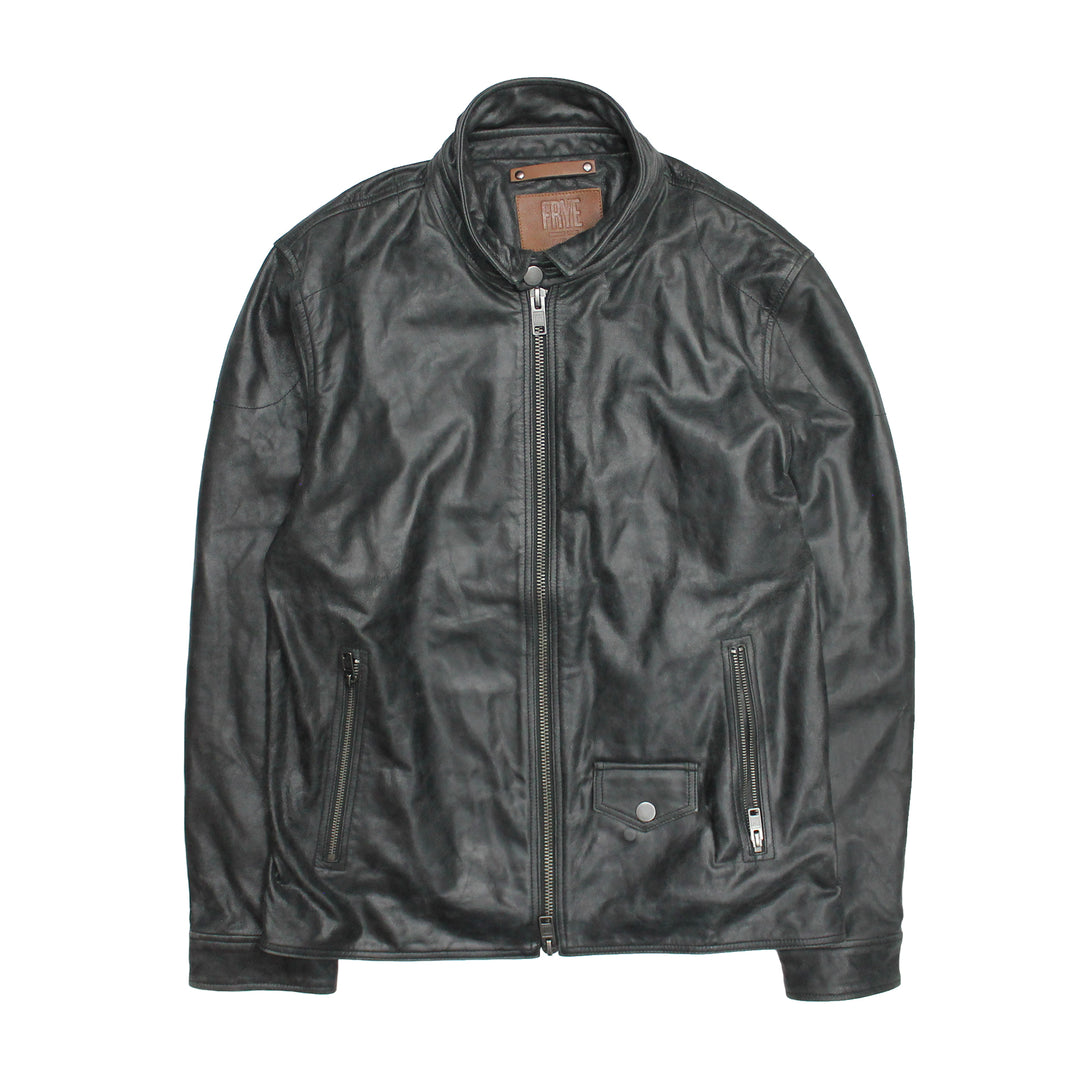 Men’s Black Lawton Modern Nappa Biker Jacket Black