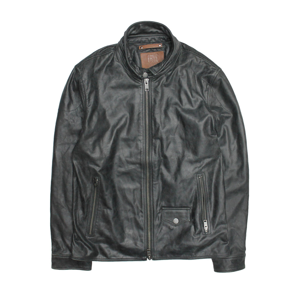 Men’s Black Lawton Modern Nappa Biker Jacket Black