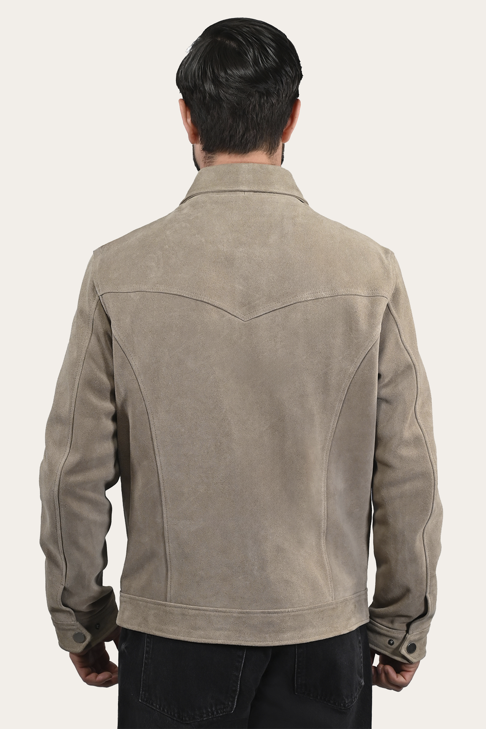 Men’s Taupe Trailblazer Suede Trucker Jacket Taupe