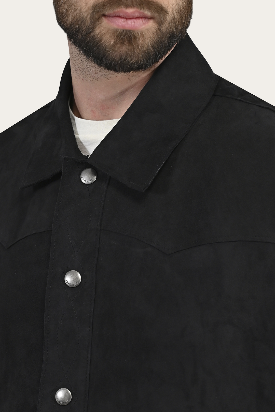 Men’s Navy Blue Judd Minimalist Suede Shacket Navy Blue